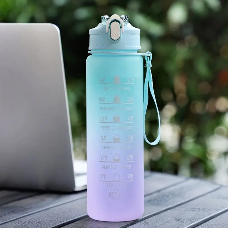 Water Bottle with Straw & Time Marker