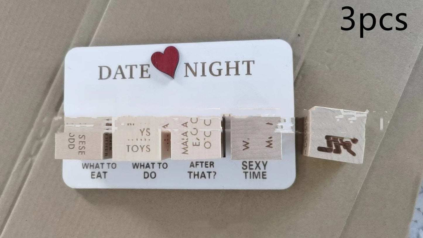 Wooden Date Night Dice Modern Minimalist