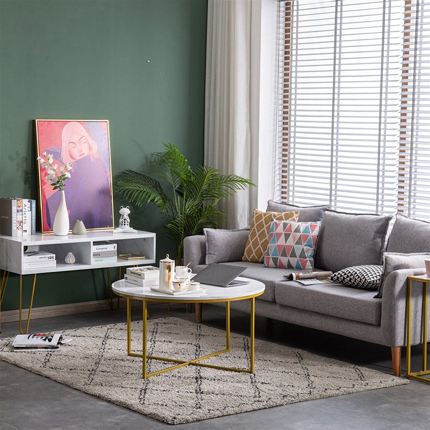 Round Coffee Table - White - HomeRelaxOfficial