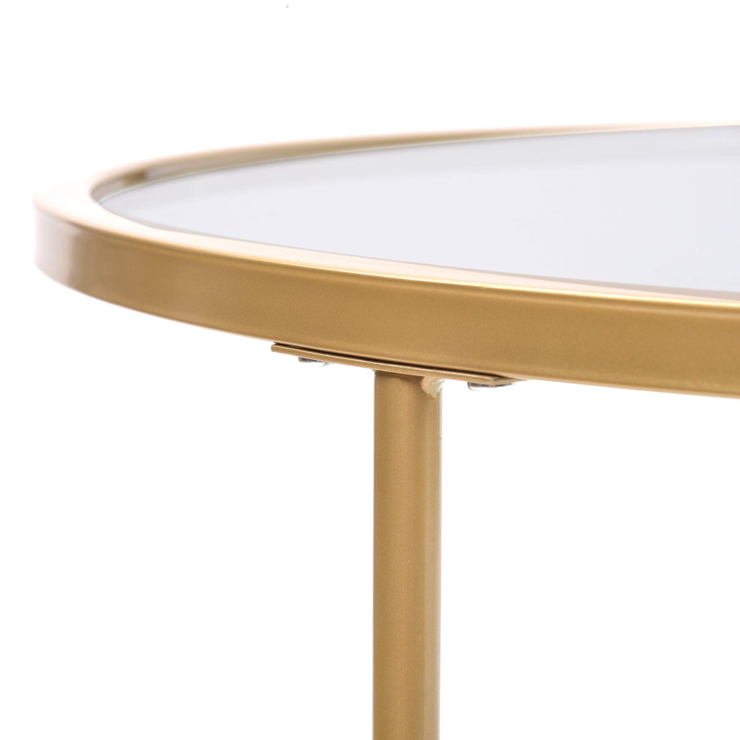 2 Tier Round Glass Coffee Table - HomeRelaxOfficial