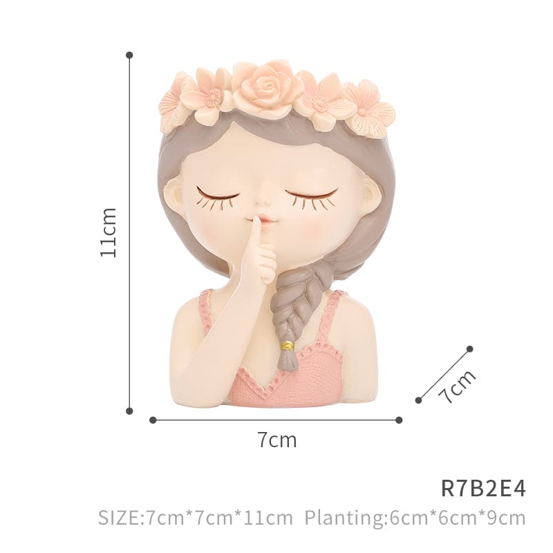 Cartoon Girl Succulent Pot - Quiet - Vases - HomeRelaxOfficial
