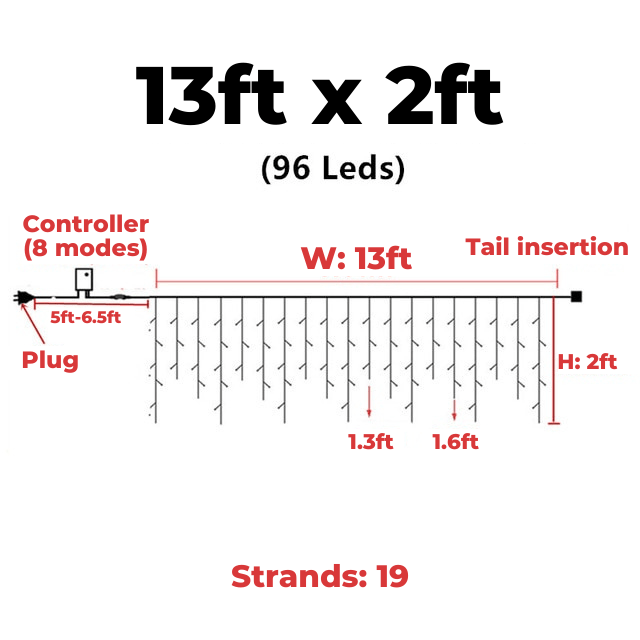 Fairy Curtain Lights - Multicolor / 13ft x 2ft - HomeRelaxOfficial