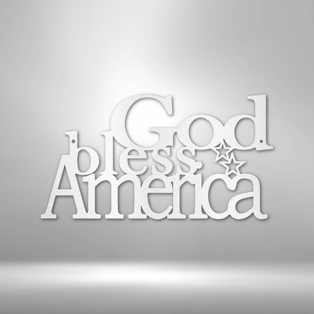 God Bless America - Steel Sign - White / 12" - Custom - HomeRelaxOfficial