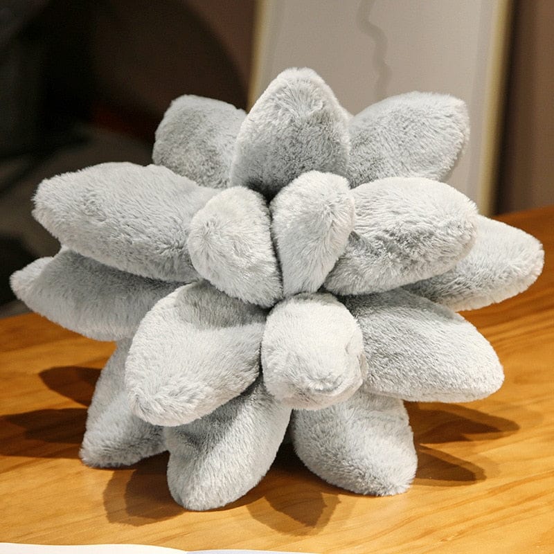 Plush Succulent Plant Pillow - Rabbit Fur Grey / 10" - Pillow - HomeRelaxOfficial