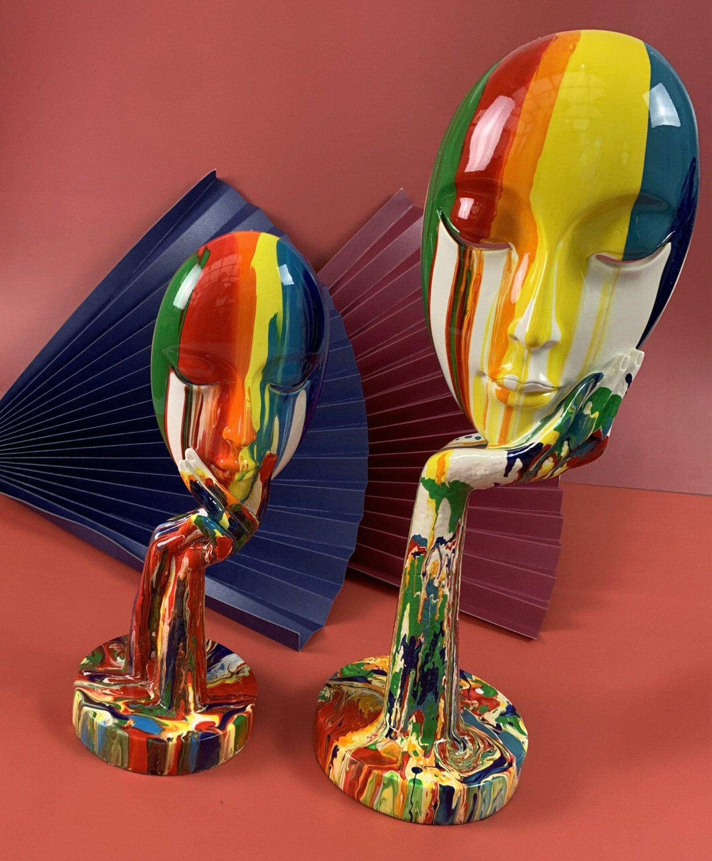 Colorful Painted Thinking Statue - 0 - HomeRelaxOfficial