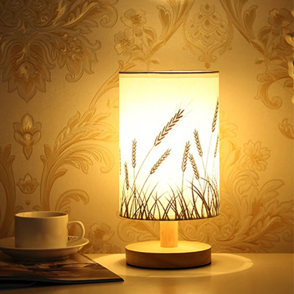 Luminio Table Lamp - USB-Powered Linen Night Lamp