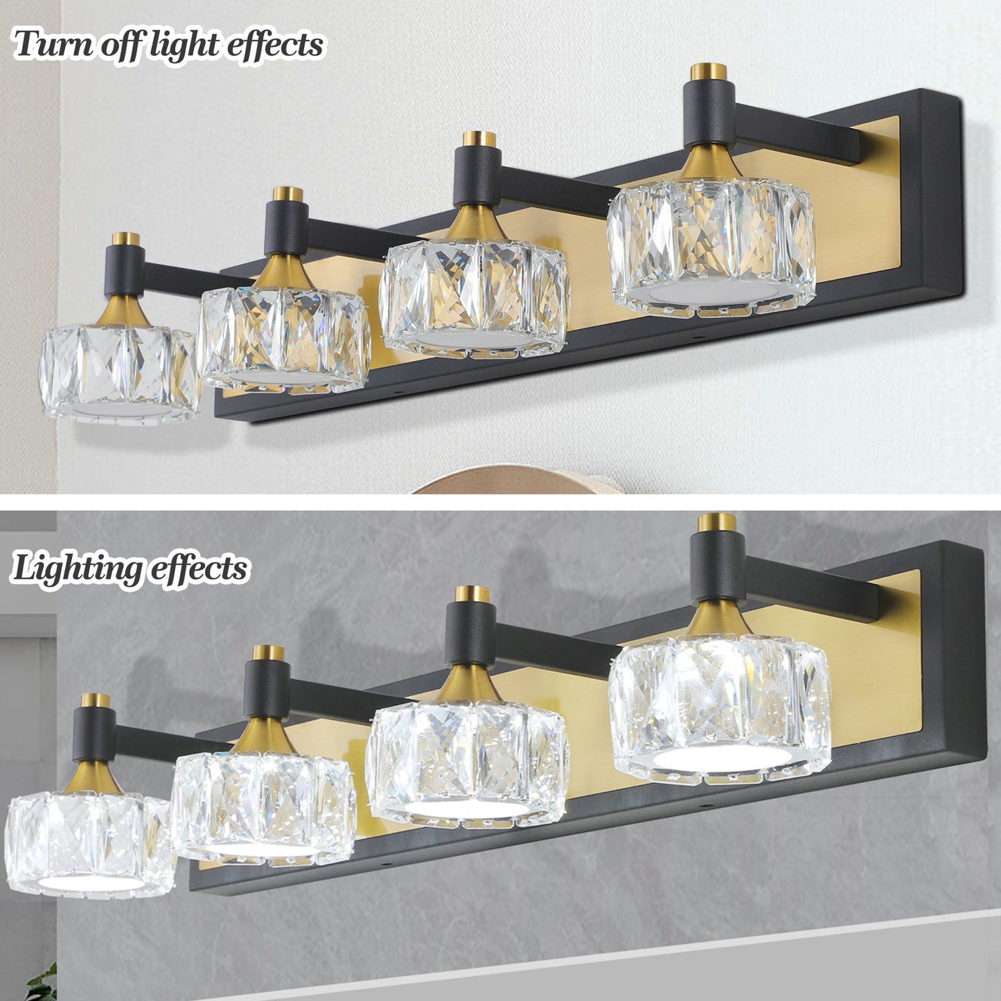 LustraGlow - 4-Light Crystal Vanity Fixture