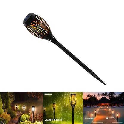 Lumora Solar Flame Lights - Flickering LED Waterproof Outdoor Path Lamps