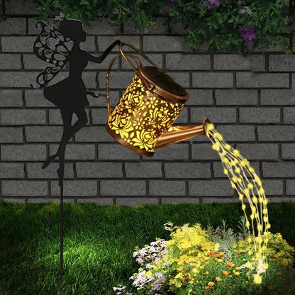 Svelture Solar Waterfall String Lights - Outdoor Garden Kettle Projection