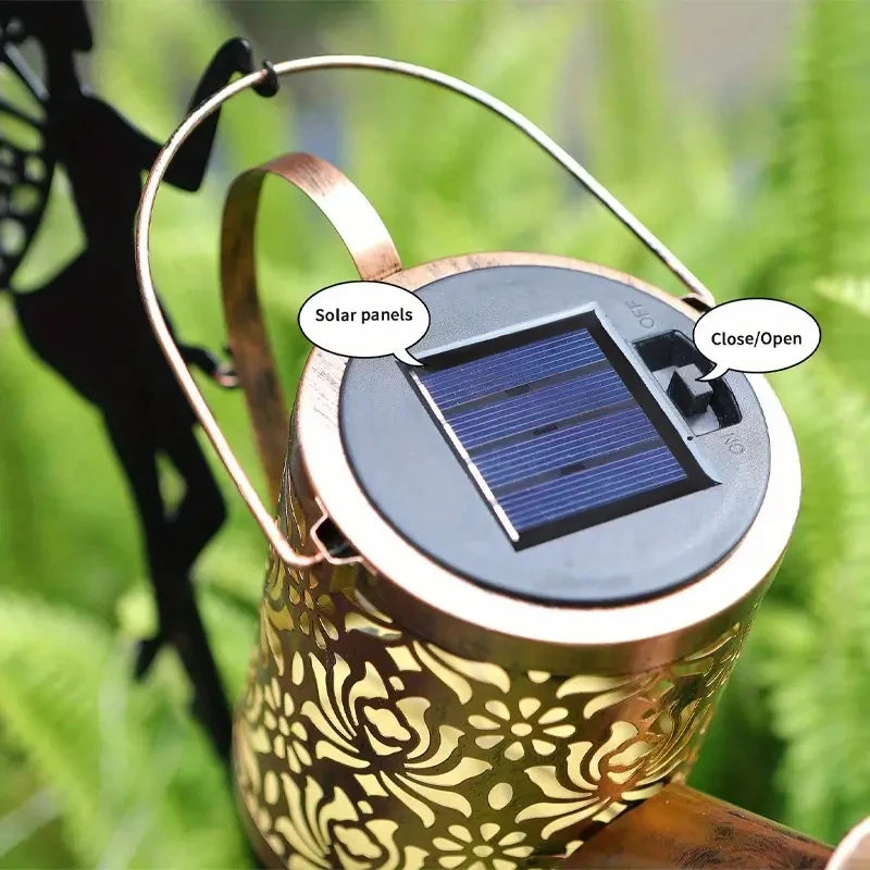 Svelture Solar Waterfall String Lights - Outdoor Garden Kettle Projection