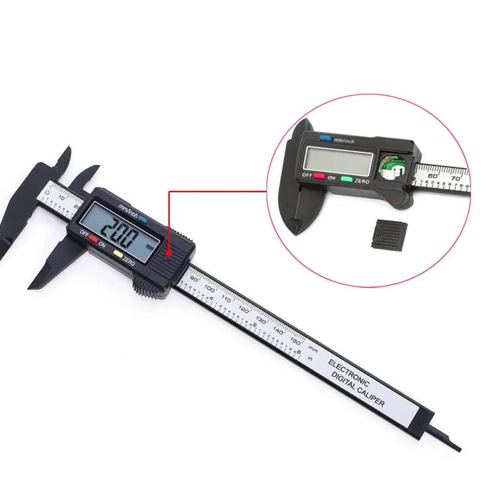 PrecisionCal Digital Caliper - 150mm/100mm Vernier Ruler