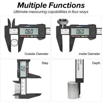 PrecisionCal Digital Caliper - 150mm/100mm Vernier Ruler