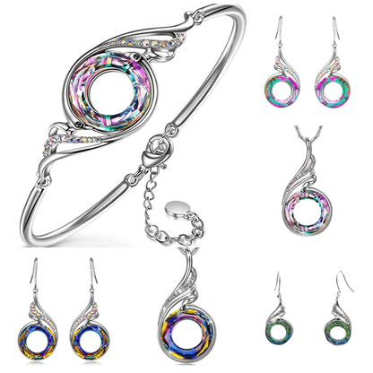 Colorful Crystal Phoenix Earrings Ethnic Style Jewelry Phoenix