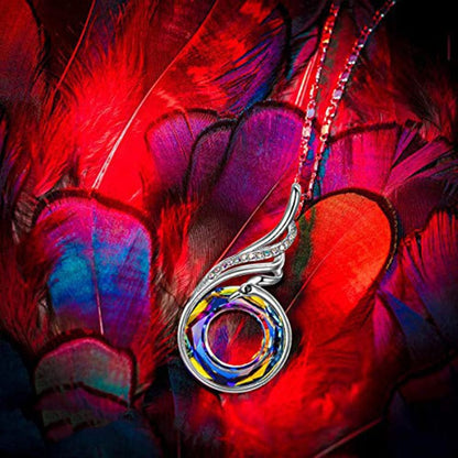 New Product Valentine's Day Phoenix Necklace Colorful Crystal Peacock