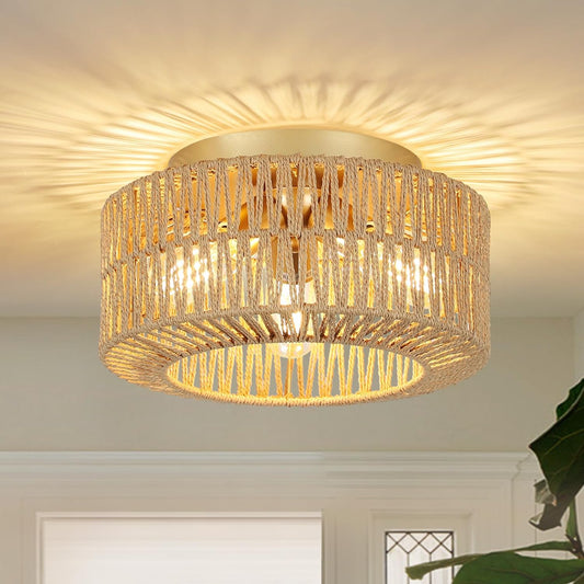 RivaGlow - Boho Rattan Ceiling Light