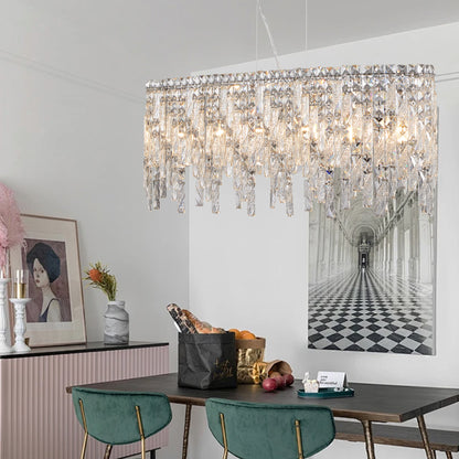 Oval Crystal Pendant Light, Modern Ceiling Fixture