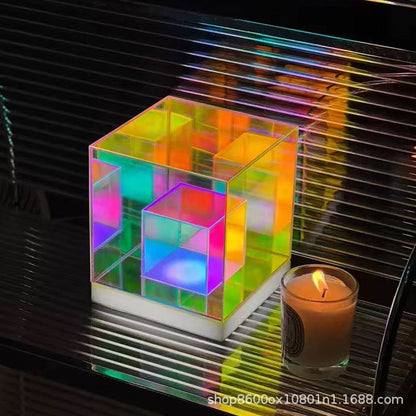 AuroraGlow Pyramid Lamp - Colorful LED Mood Light