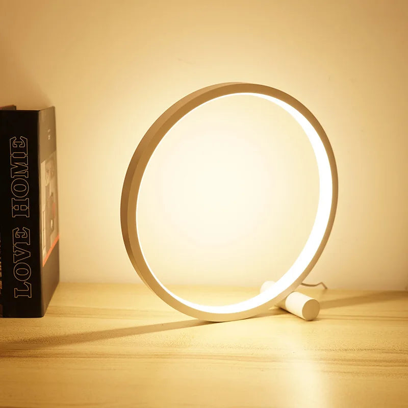 LumoRing LED Table Lamp - Dimmable Circular Night Light