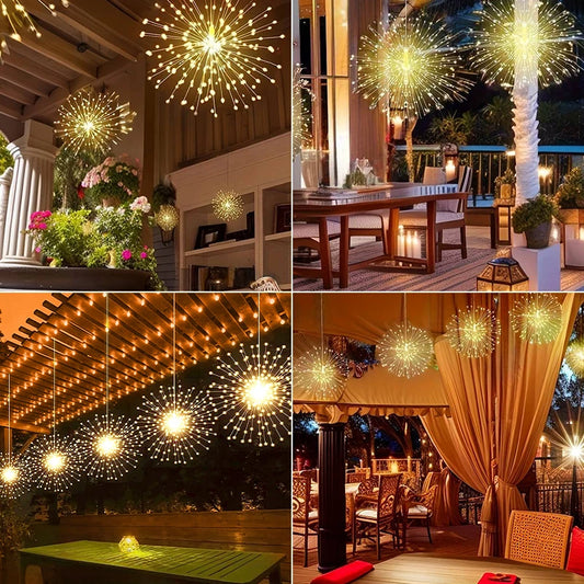 Glintora Solar Firework Lights - 5pcs 300 LEDs Waterproof Outdoor Decoration