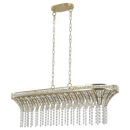 Lustreva - Modern Champagne Gold Oval Crystal Chandelier