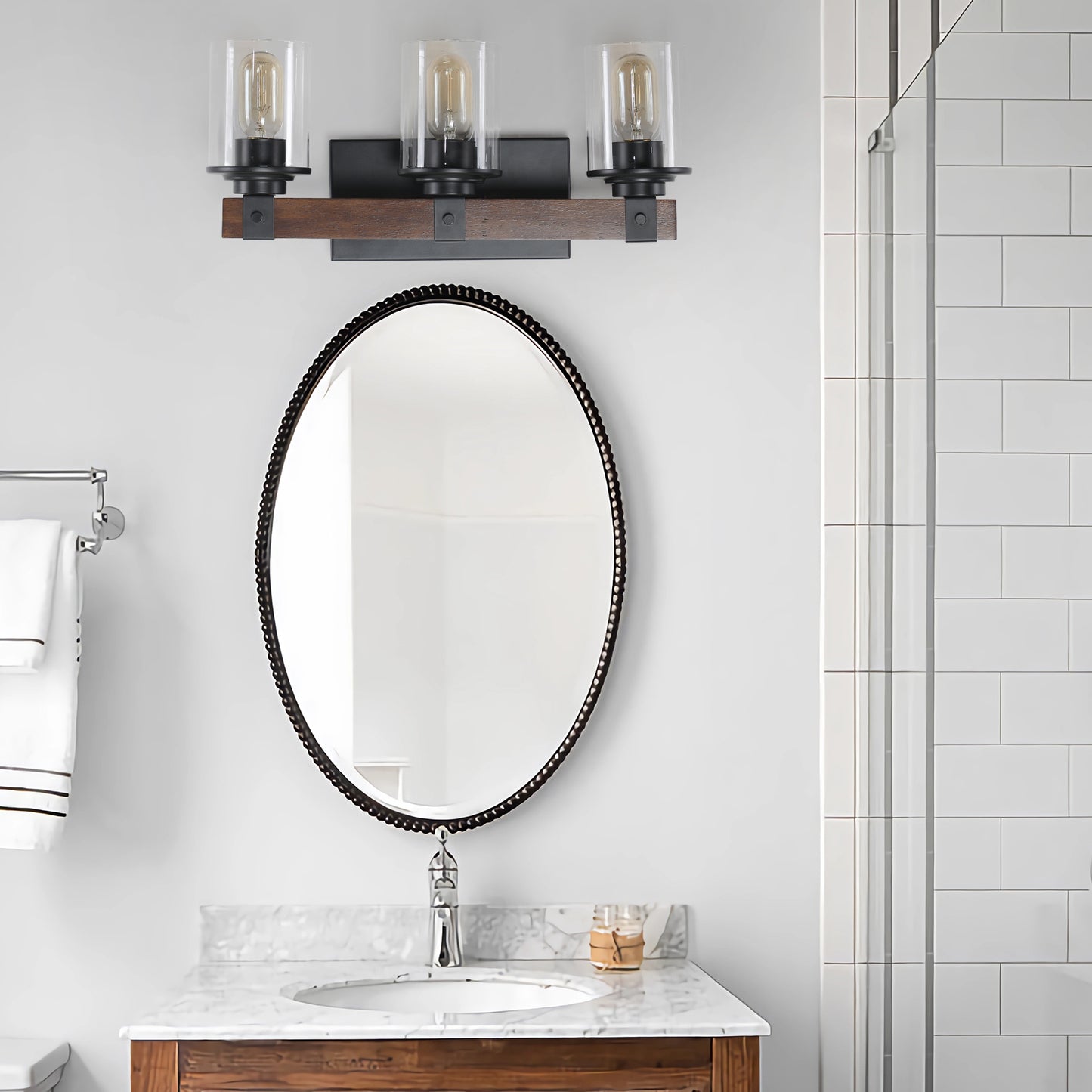 Rustora - 3-Light Farmhouse Vanity Bathroom Fixture