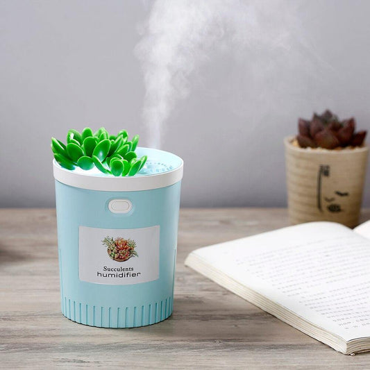 Mini Succulent USB Humidifier, Portable Cool Mist Air Humidifier for Bedroom with Adjustable Mist Output and Quiet Operation
