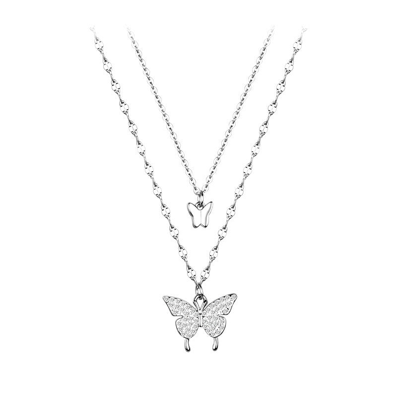 Lunaris - Double Layer Butterfly Necklace