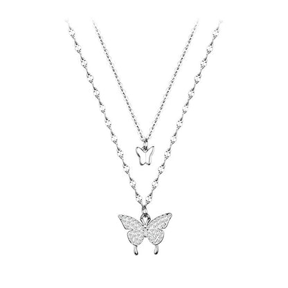 Lunaris - Double Layer Butterfly Necklace