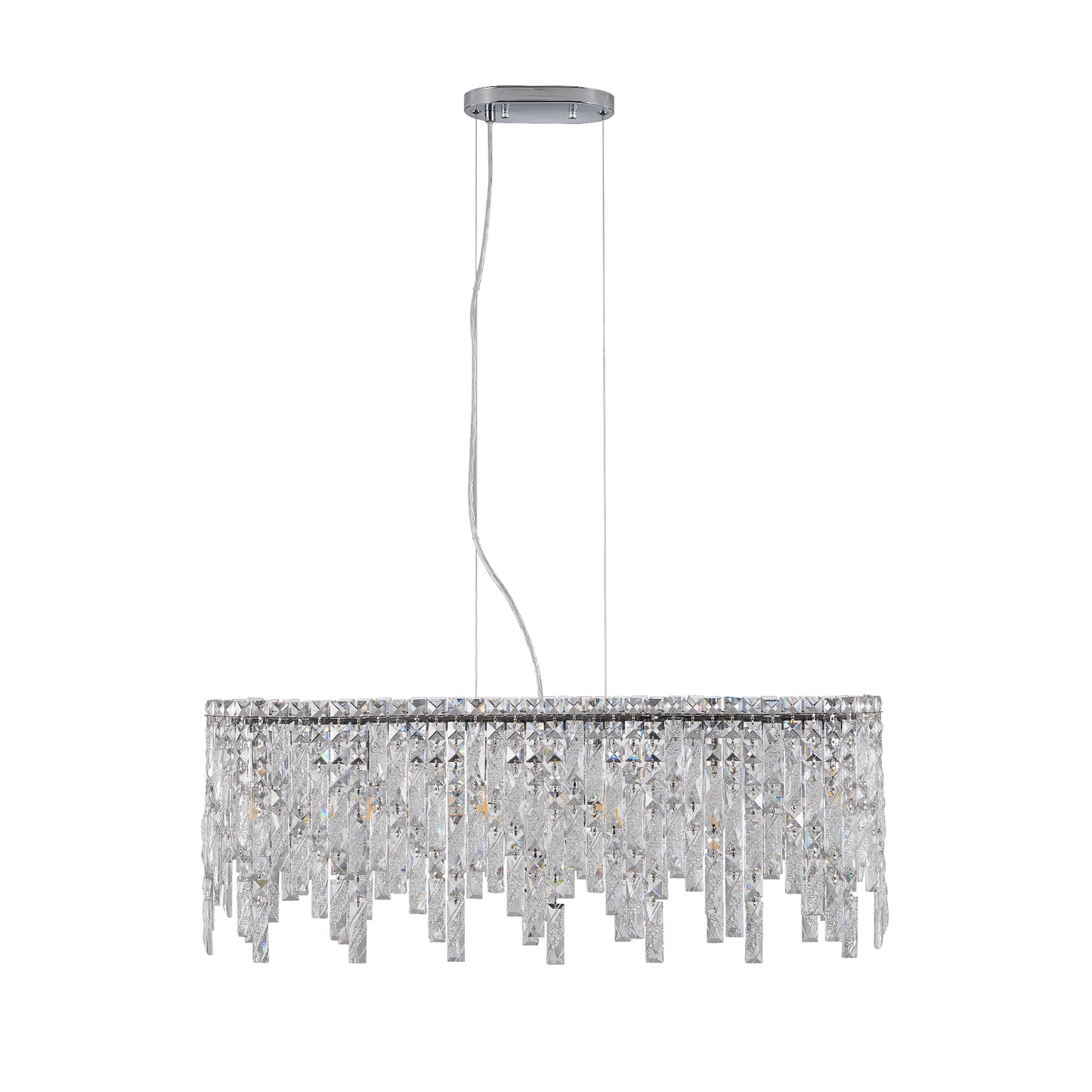 Oval Crystal Pendant Light, Modern Ceiling Fixture