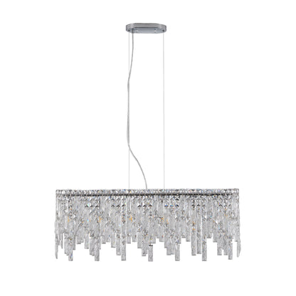 Oval Crystal Pendant Light, Modern Ceiling Fixture