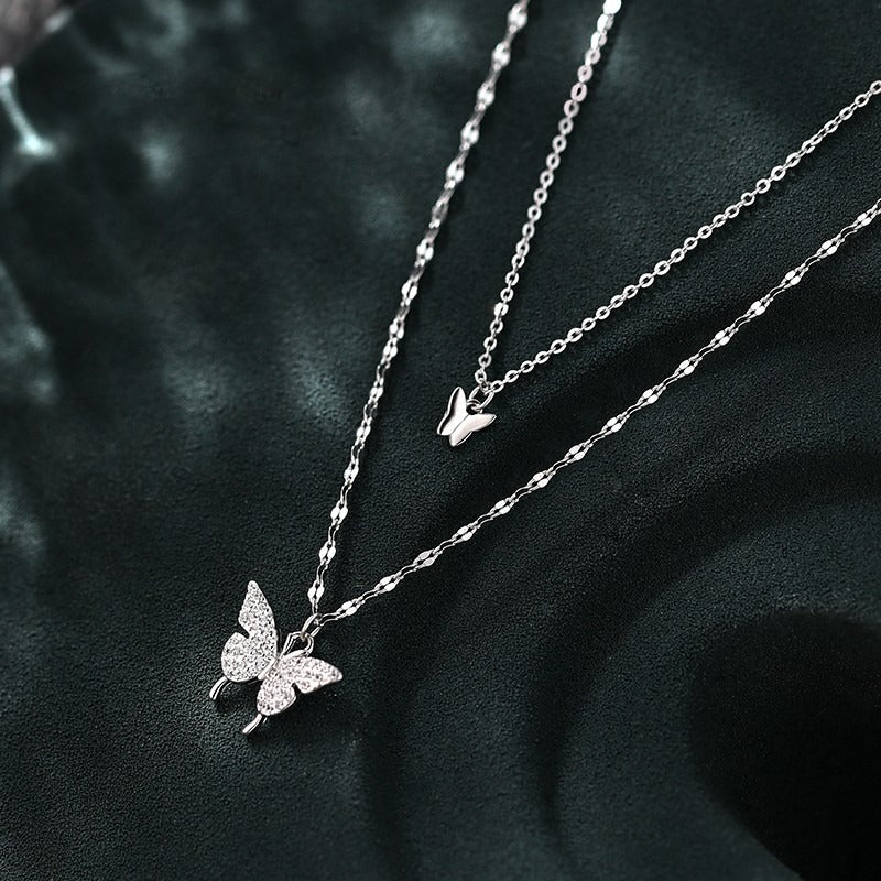 Lunaris - Double Layer Butterfly Necklace