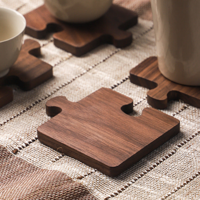 Nordique - Walnut Puzzle Coasters for Tea and Coffee