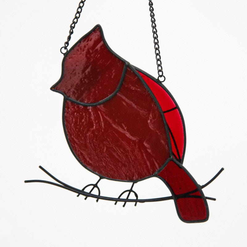 Cardinal Crystal Suncatcher | Stained Glass