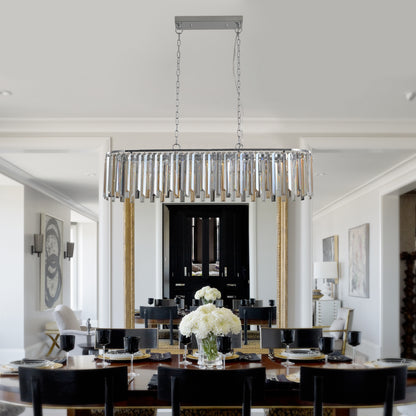 LustreLux - Modern Oval Crystal Chandelier for Luxury Home Decor