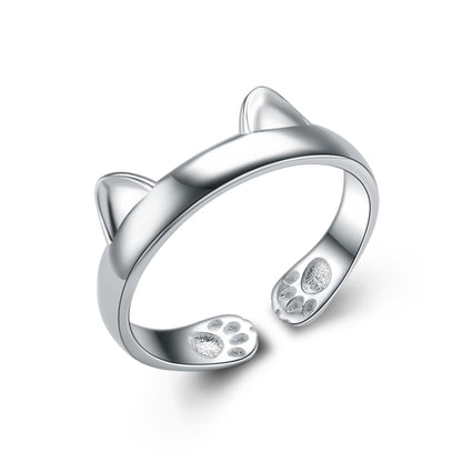 PurrSilver - Adjustable Cat Ear Ring