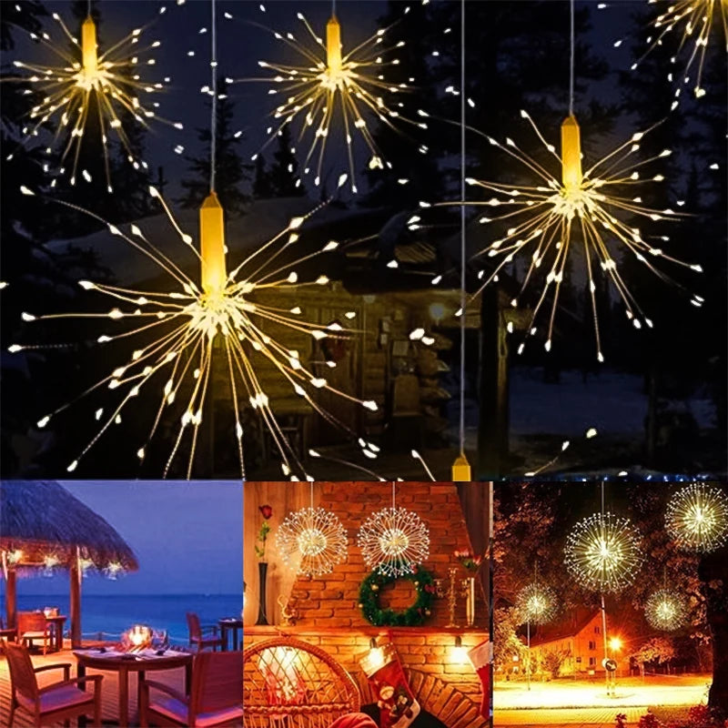 Glintora Solar Firework Lights - 5pcs 300 LEDs Waterproof Outdoor Decoration