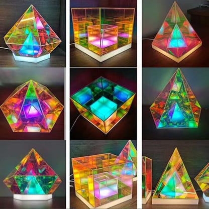 AuroraGlow Pyramid Lamp - Colorful LED Mood Light