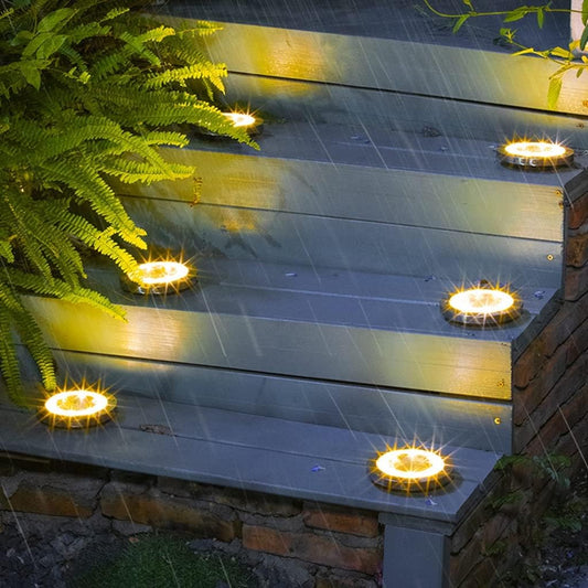 GlintGlow - Solar LED Ground Lights, IP68 Waterproof Outdoor Path Lighting