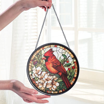 Cardinal Stained Glass Suncatcher