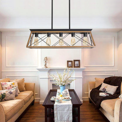 Rustique - Farmhouse 5-Bulb Walnut Chandelier