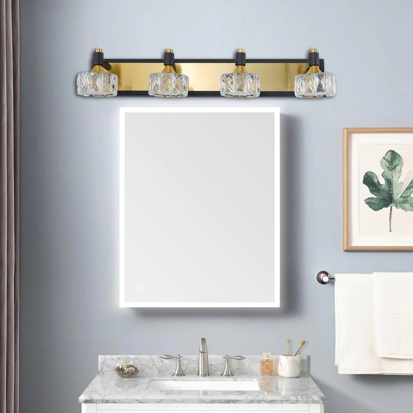 LustraGlow - 4-Light Crystal Vanity Fixture