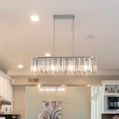 LustreLux - Modern Oval Crystal Chandelier for Luxury Home Decor