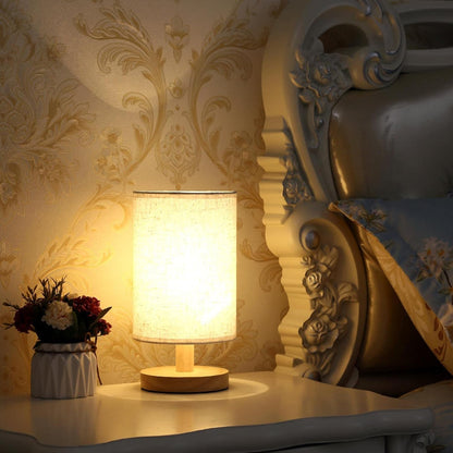 Luminio Table Lamp - USB-Powered Linen Night Lamp