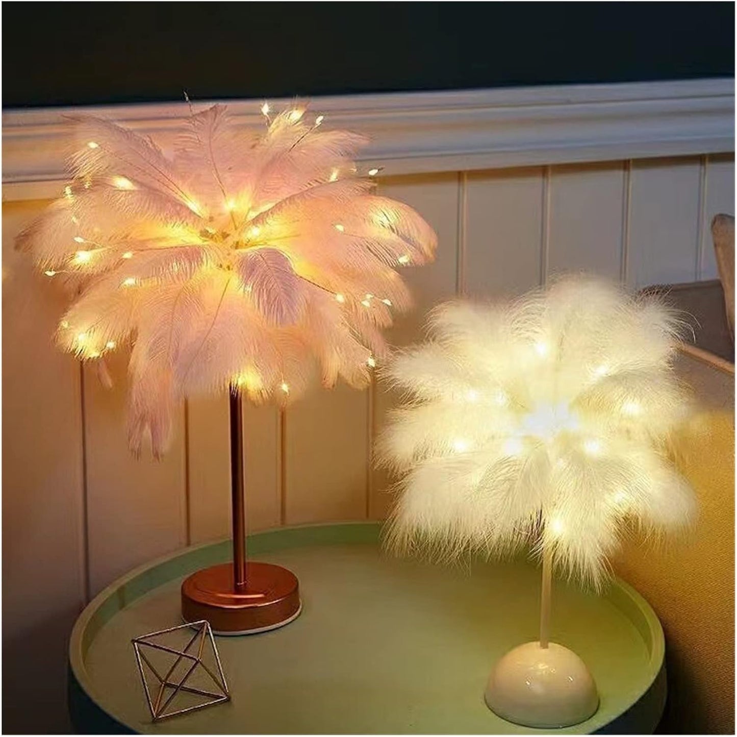 LunaGlow - Feather Table Lamp with Warm LED Light