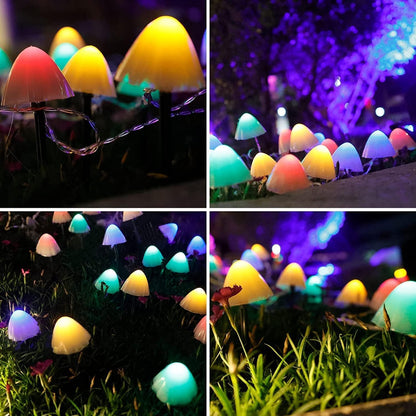 GlowMush - Solar Mushroom String Lights for Outdoor Decor