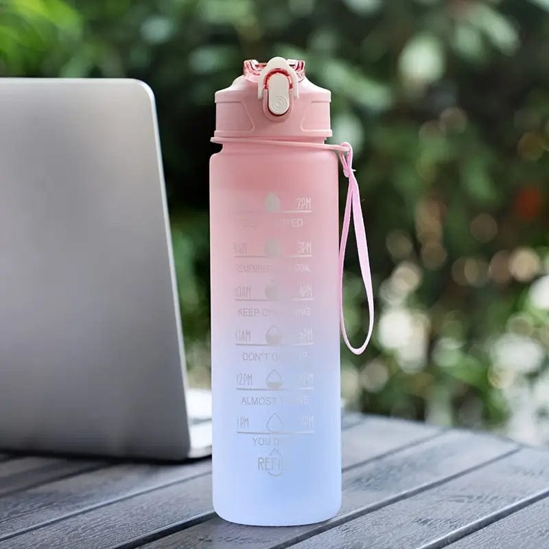 Water Bottle with Straw & Time Marker