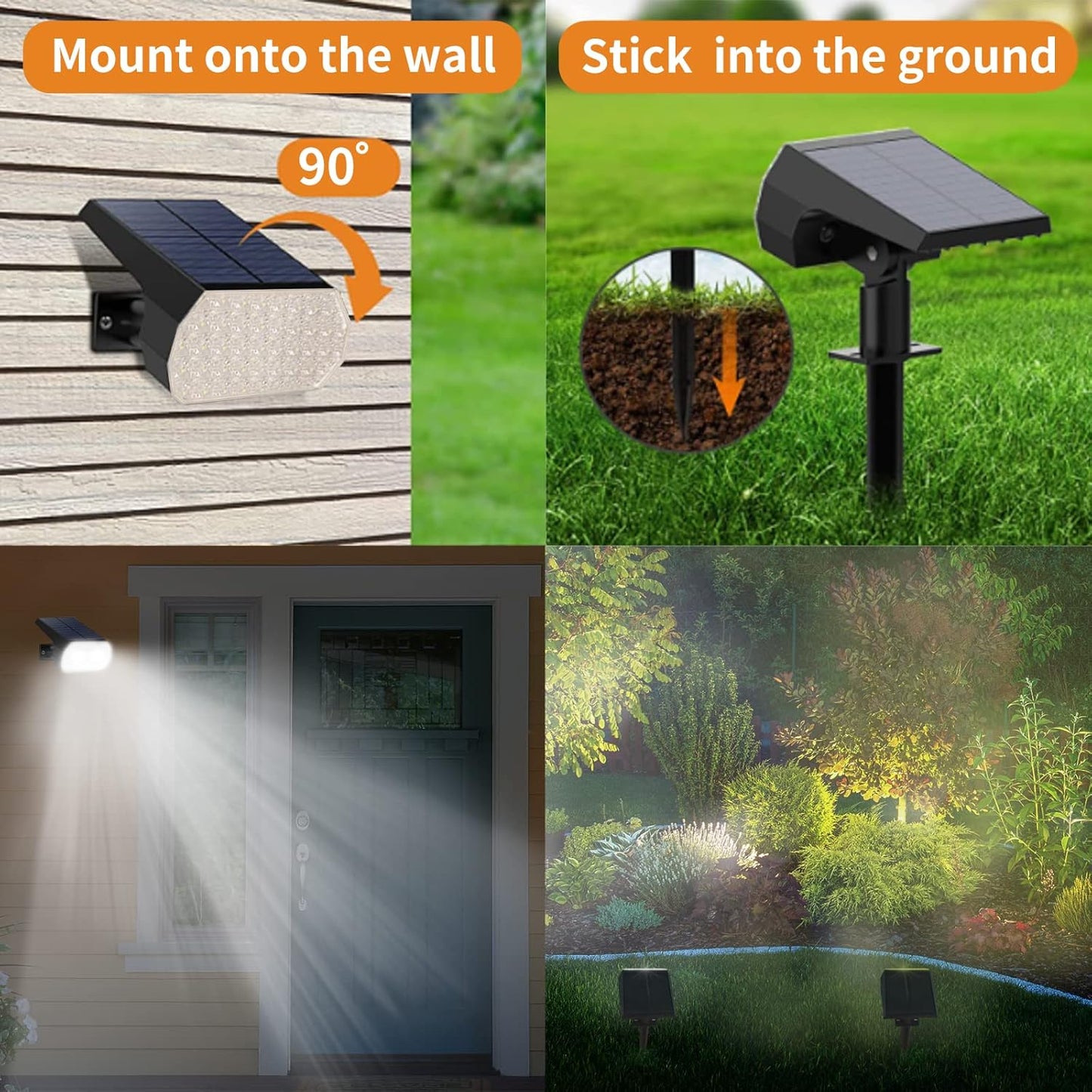 SolarGlow - 108 LED Solar Spotlights Outdoor