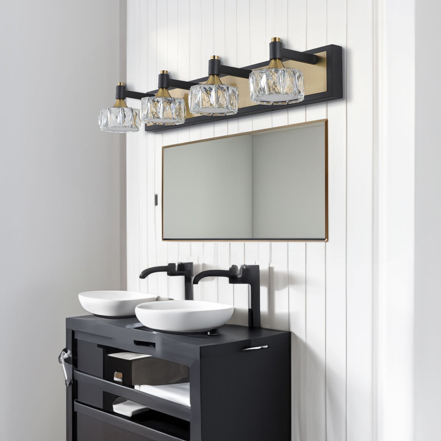 LustraGlow - 4-Light Crystal Vanity Fixture