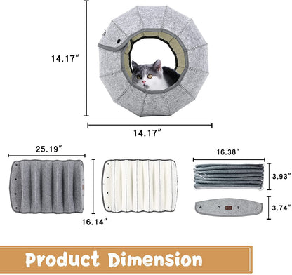 PurrHaven - Foldable Cat Cave & Tunnel Bed