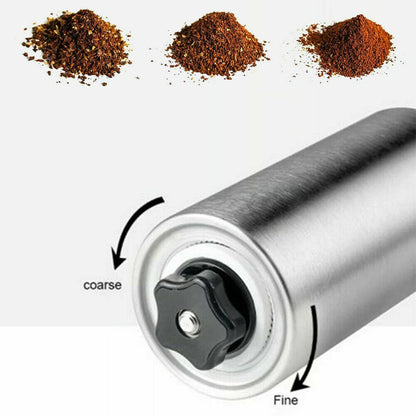 Portable Coffee Grinder Stainless Steel with Ceramic Burr Bean Mill